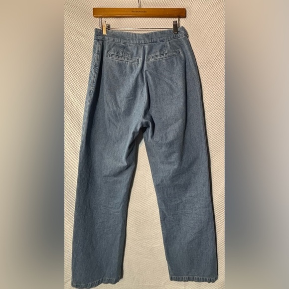 SEZANE sz 40 Light Wash Wide Leg Trouser Style Jeans High Rise - Picture 12 of 12